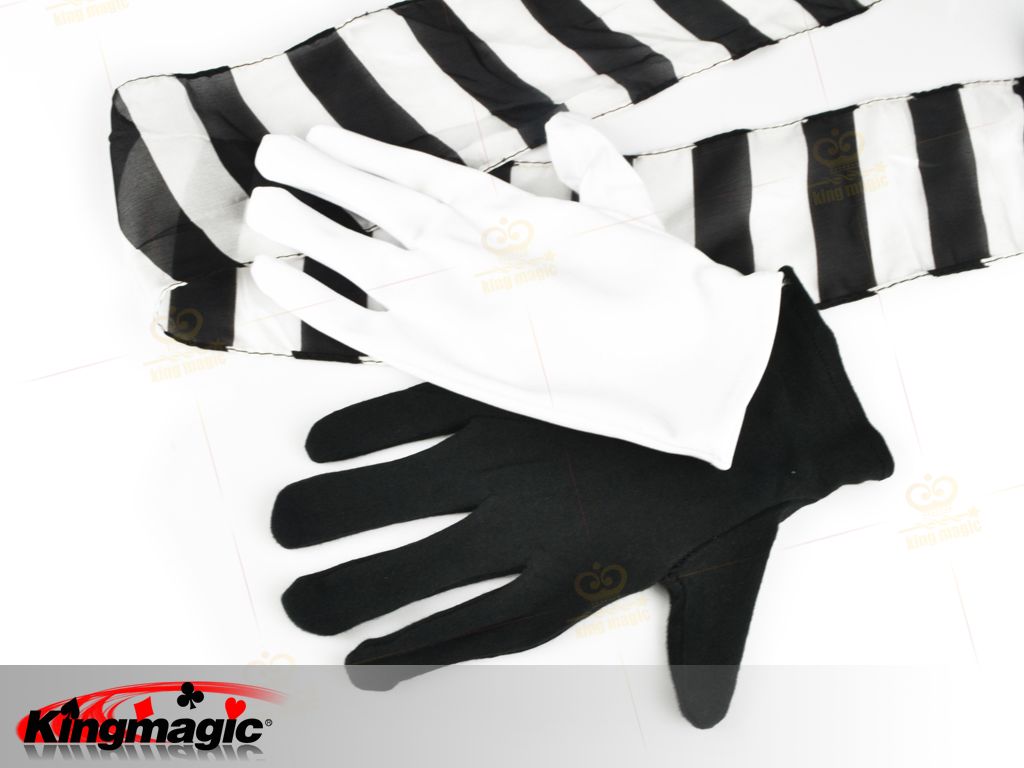 Čierne a biele rukavice Streamer