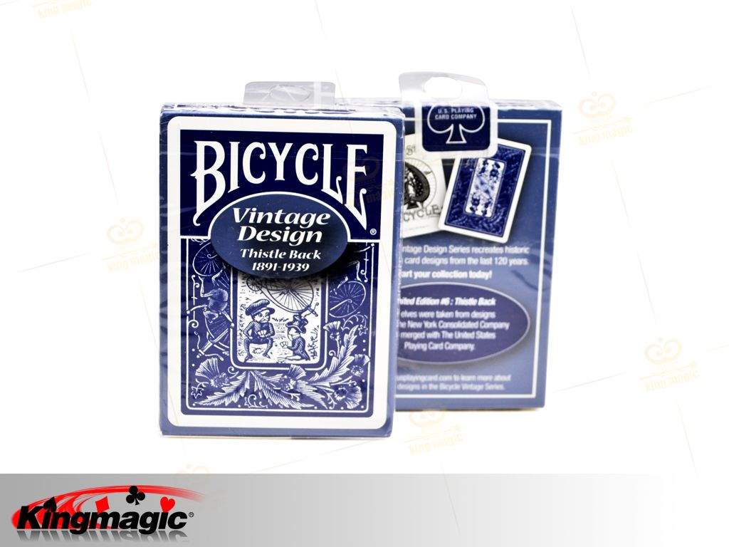 Ποδήλατο Vintage γαϊδουράγκαθο πίσω παίζουν χαρτιά (μπλε)