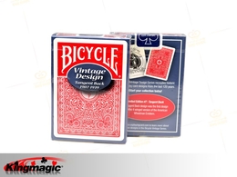 Bicicleta Vintage tangenta spate carti de joc (roşu)