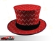 Folde Top Hat - rød med sølv