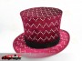 Folding Top Hat - red with silver